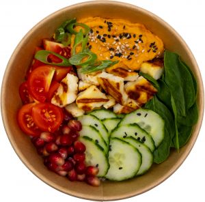 Hummus and Halloumi Poke Hummus and Halloumi Poke